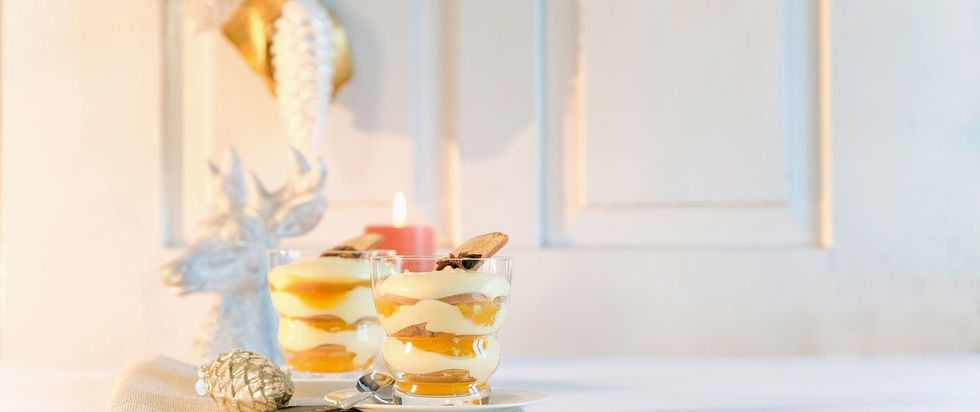 Orangen-Passionsfrucht-Creme mit Biberli
